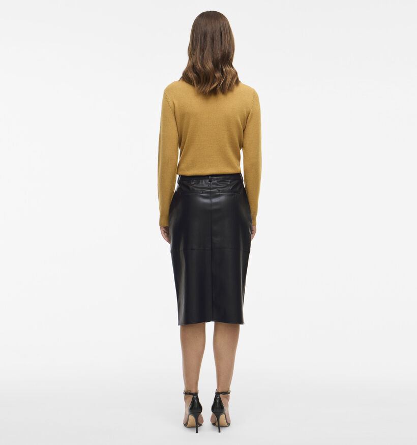Vila Vidagmar Midi Coated Skirt Zwarte Rok voor dames (361339)