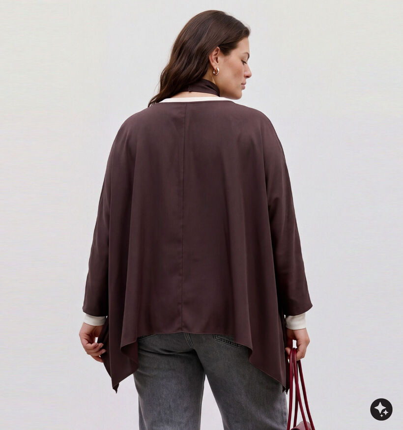 Vero Moda Curve Miro Scarf Blouse en Brun fonc&eacute; pour femmes (382204)