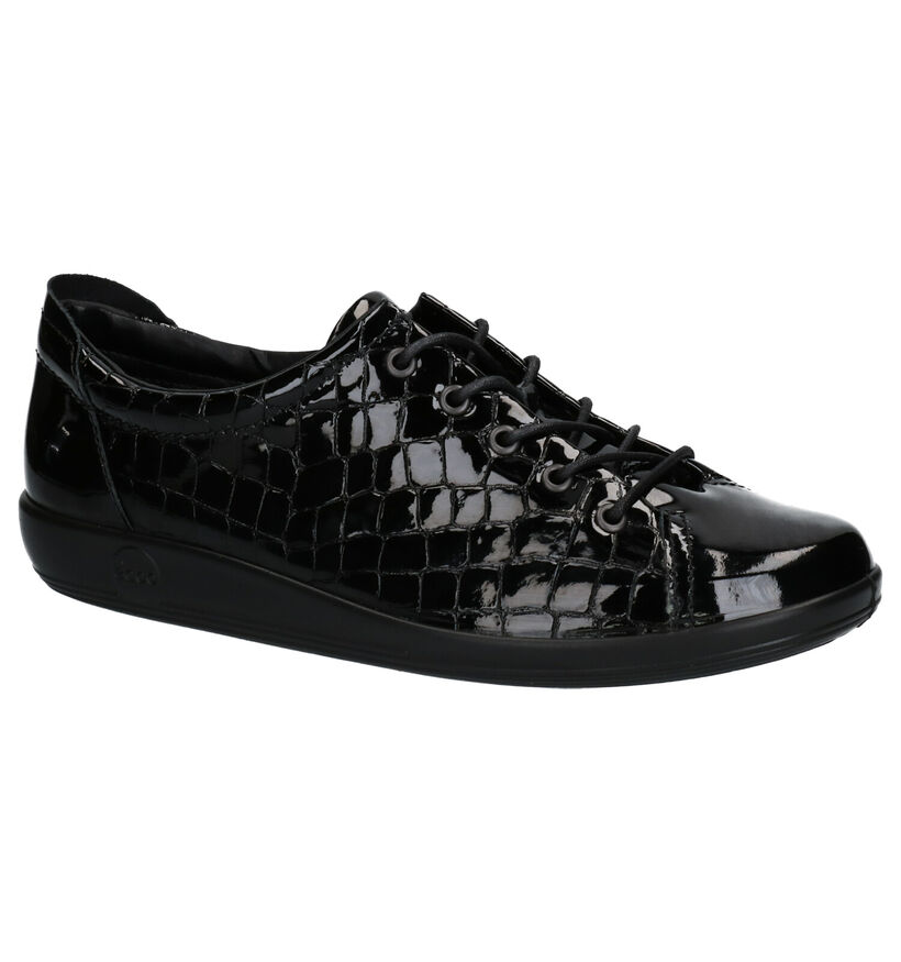 ECCO Soft 2.0 Chaussures à Lacets en Noir en cuir (254217)