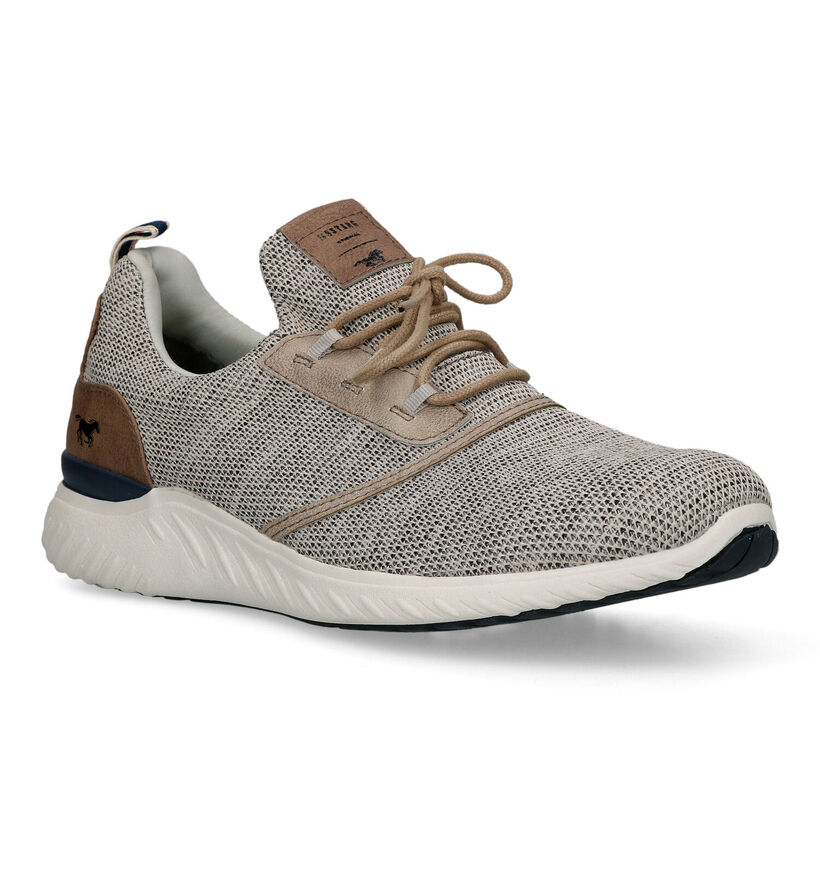 Mustang Beige Sneakers voor heren (320138) - geschikt voor steunzolen