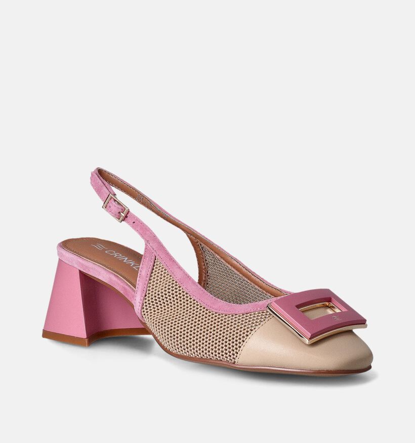 Crinkles Escarpins slingback en Or rose pour femmes (356257)