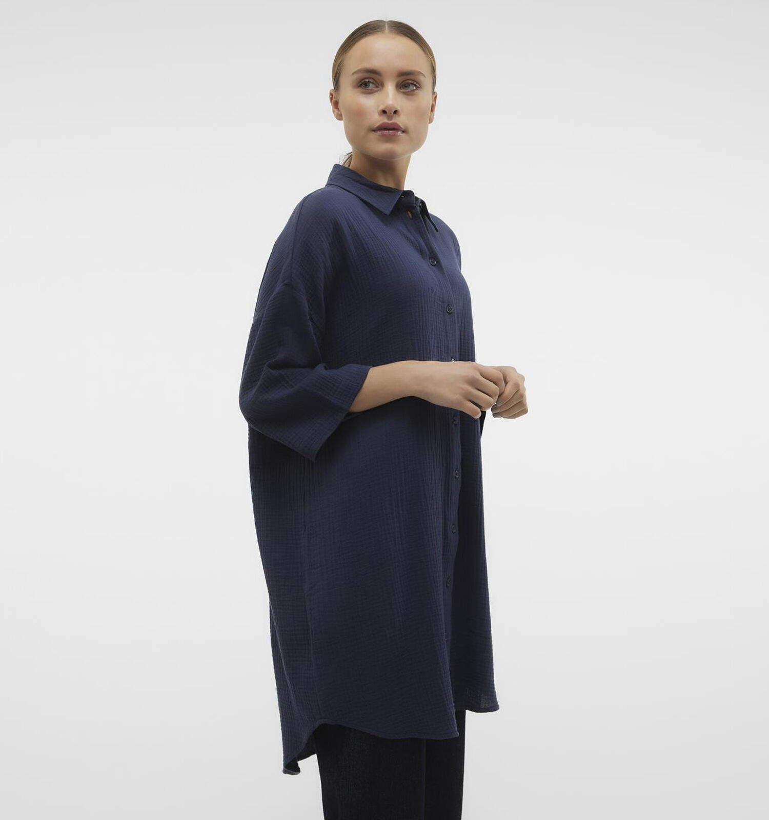 Vero Moda Natali Blauwe Hemdjurk Dames Kleedjes Online op TORFS.BE