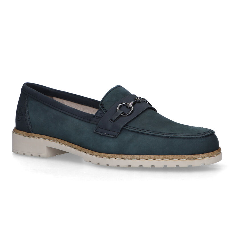 Rieker Blauwe Loafers in daim (320223)