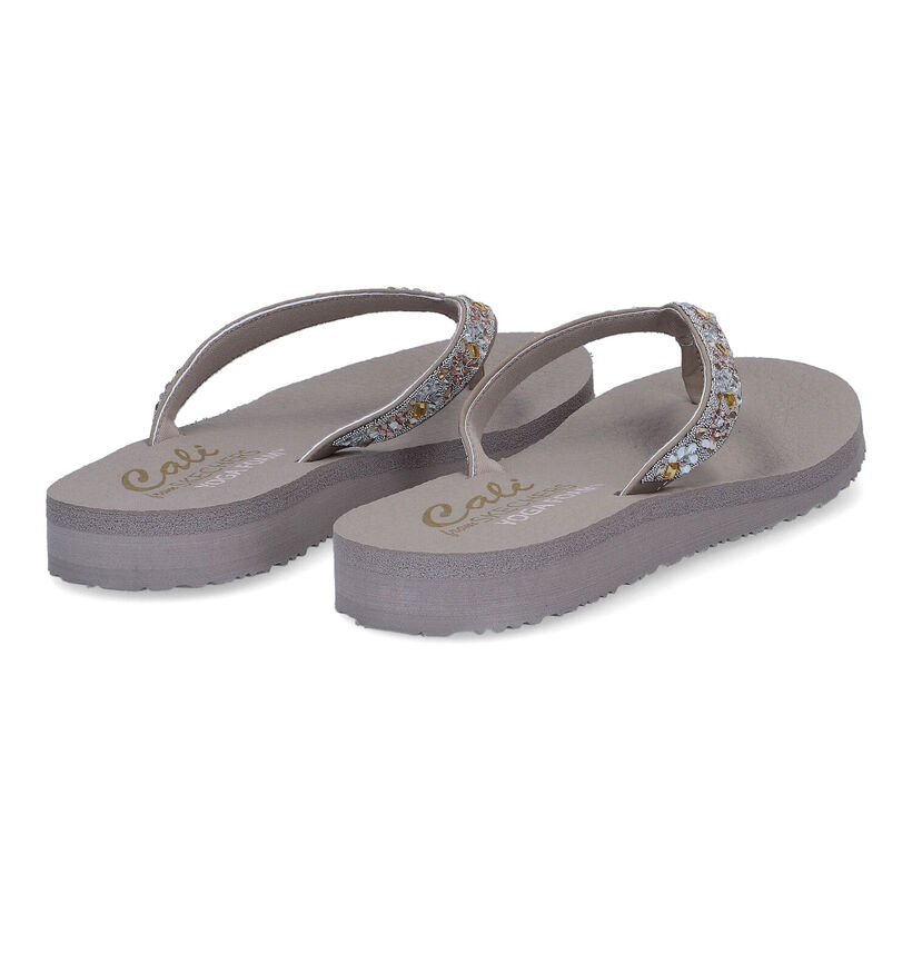 Skechers Meditation Garden Bliss Tongs en Taupe en simili cuir (305701)