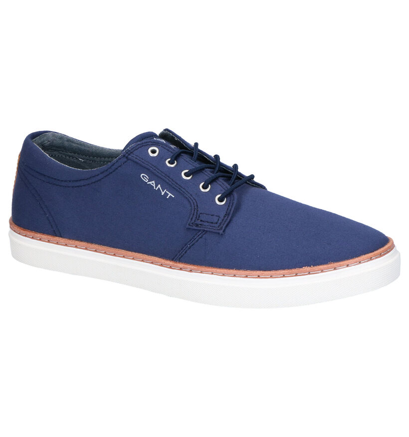 Gant Prepville Blauwe Veterschoenen in stof (271315)