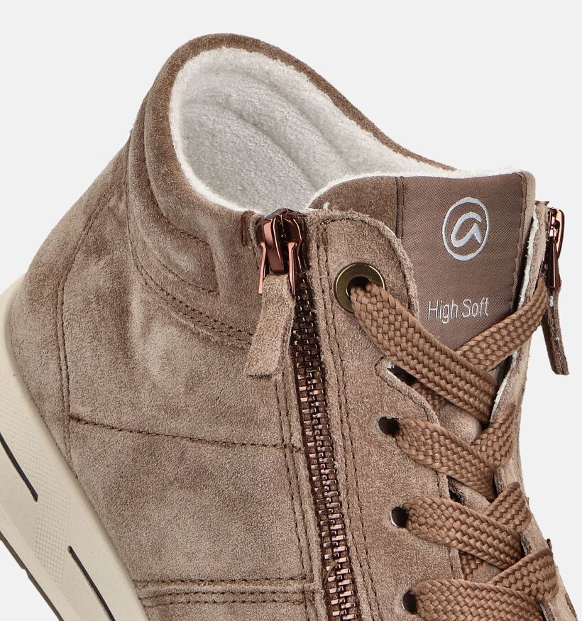 Ara Osaka 2.0 Baskets montantes en Taupe pour femmes (379995) - pour semelles orthop&eacute;diques