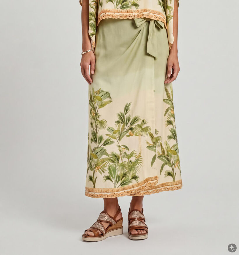 Vero Moda Heather Beige/Groene Lange Rok voor dames (379094)