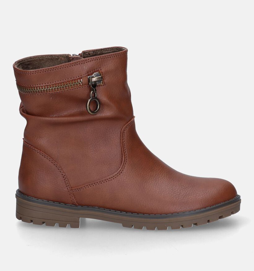 Milo & Mila Bottines robustes en Cognac pour filles (329503) - pour semelles orthopédiques