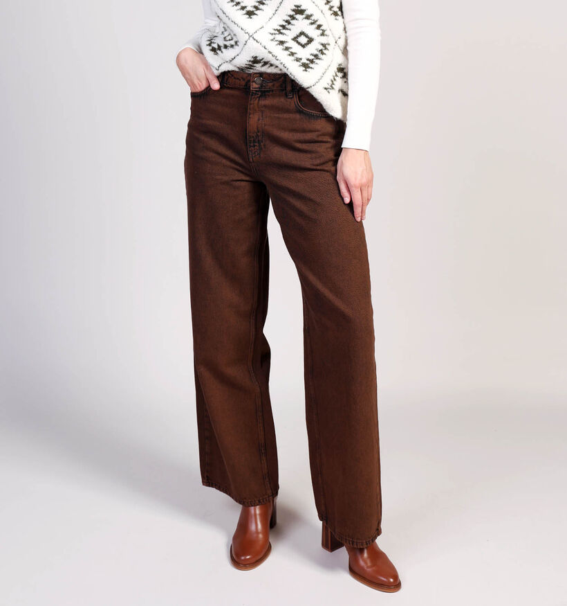 Minus MSDilara Donkerbruine Jeansbroek voor dames (361738)
