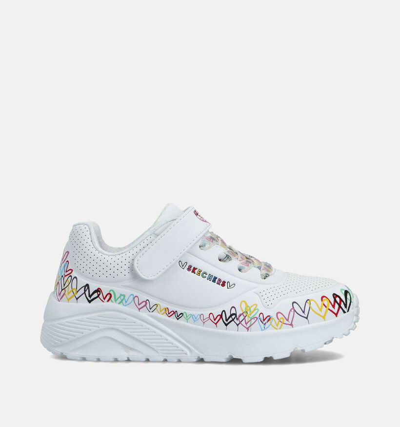 Skechers Uno Lite Witte Sneakers voor meisjes (360950) - geschikt voor steunzolen