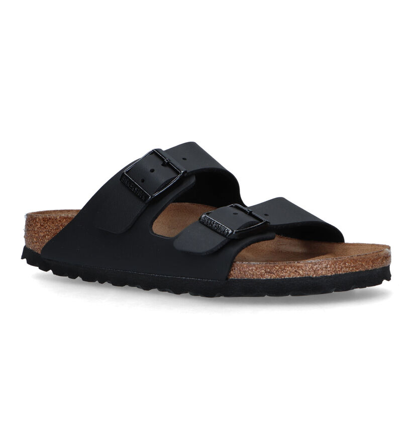 Birkenstock Arizona Birko Flor Zwarte Slippers voor jongens (338071)