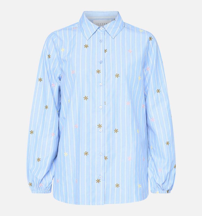Sisters Point Istea Embroidery Lichtblauwe Hemd voor dames (374887)
