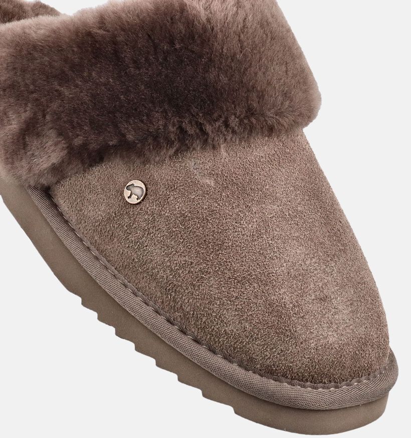 Warmbat Flurry Pantoufles ouvertes en Gris fonc&eacute; pour femmes (379630)