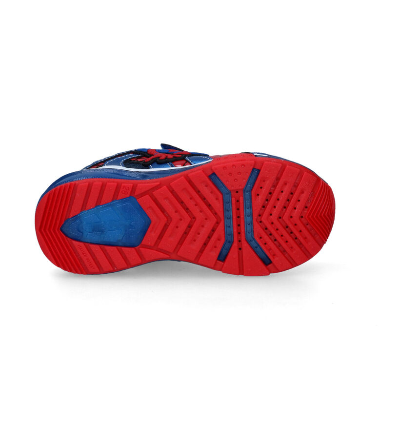 Geox Spider-Man Baskets en Bleu pour garçons (312557) - pour semelles orthopédiques