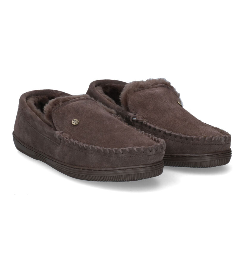 Warmbat Grizzly Pantoufles en Cognac pour hommes (314422)