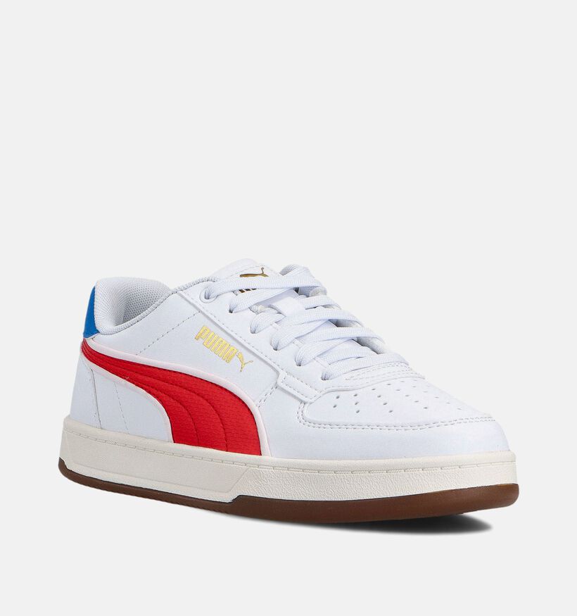 Puma Caven 2.0 Retro Baskets basses en Blanc/Bleu/Rouge pour filles, garçons (359193) - pour semelles orthopédiques