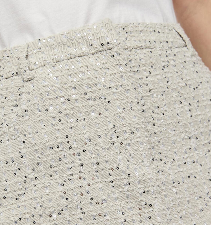 Pieces Dulla Beige Korte rok met pailletten voor dames (346573)