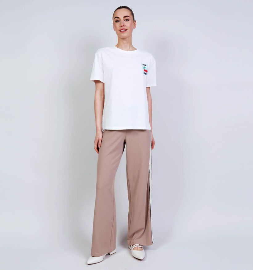Pieces Eloise Witte T-shirt voor dames (367076)