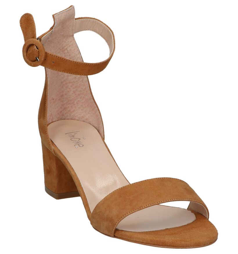 Cognac Sandalen Via Limone in daim (249985)