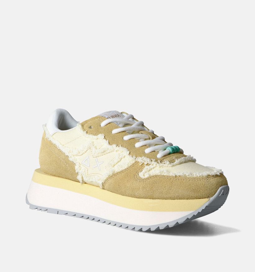 Sun68 Big Stargirl Canvas Baskets à plateforme en Jaune pour femmes (351702) - pour semelles orthopédiques