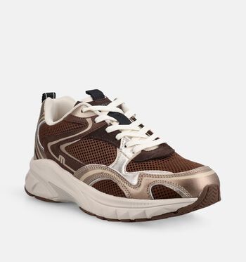 Maruti Low Sneakers Bruin/Beige/Goud/Bordeaux