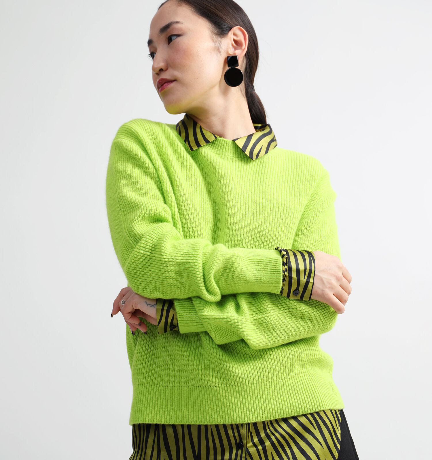 Neon store groene trui