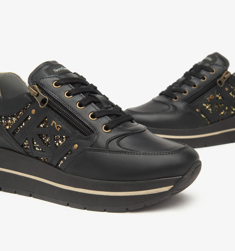 NeroGiardini Zwarte Sneakers voor dames (361712) - geschikt voor steunzolen