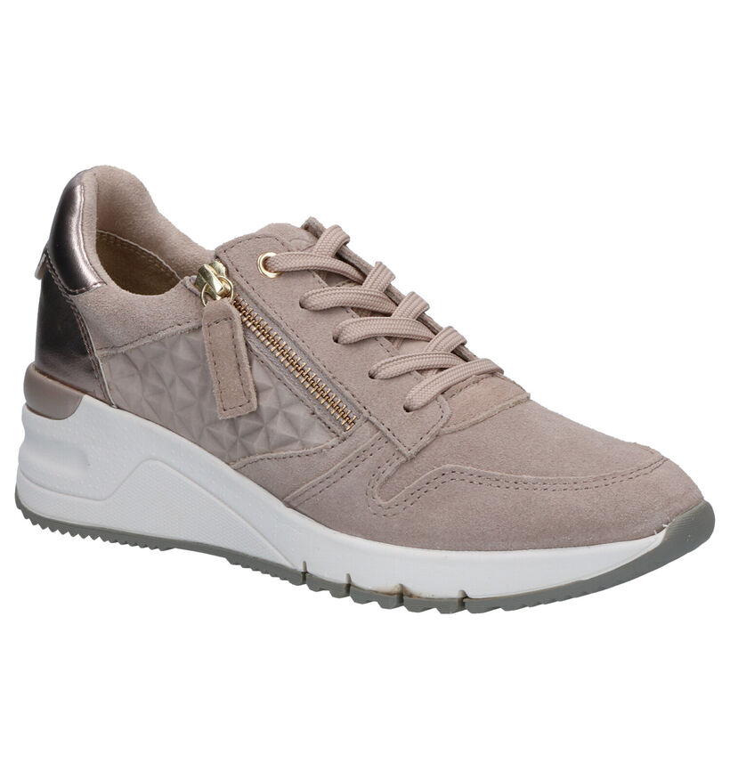 Tamaris Taupe Sneakers in daim (265683)