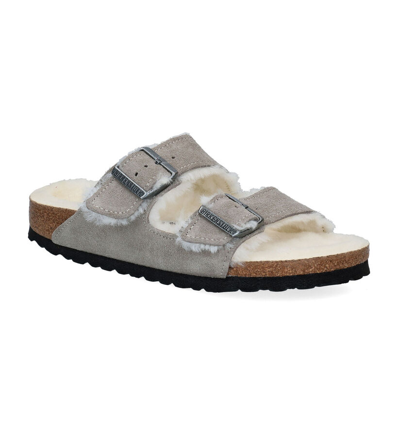 Birkenstock Arizona Fell Nu-pieds en Orange en daim (294816)