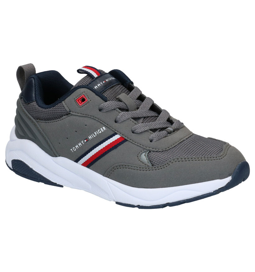 Tommy Hilfiger Grijze Veterschoenen in kunstleer (279874)