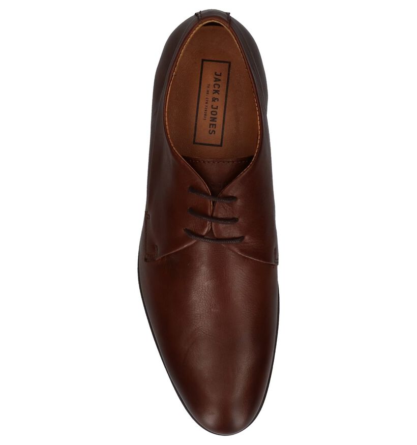 Cognac Jack & Jones Sammy Veterchoenen in leer (212963)