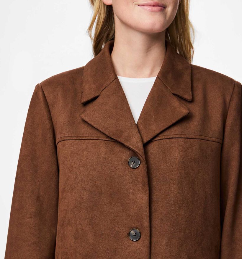 Pieces Rakel Donkerbruine Blazer Pieces Rakel Donkerbruine Blazer voor dames (365857)