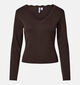 Pieces Celia Wren Bordeaux T-shirt met Lange Mouwen voor dames (382093)