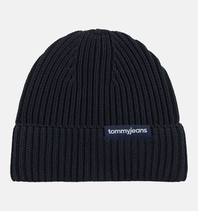 Tommy Hilfiger Linear Logo Bean Bonnets en Bleu fonc&eacute; pour femmes, hommes (379508)