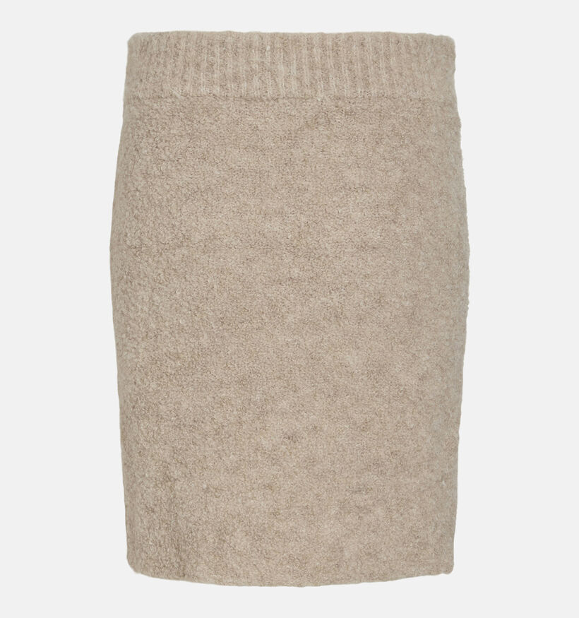 Vila Abby Jupe tricotée courte en beige pour femmes (349438)