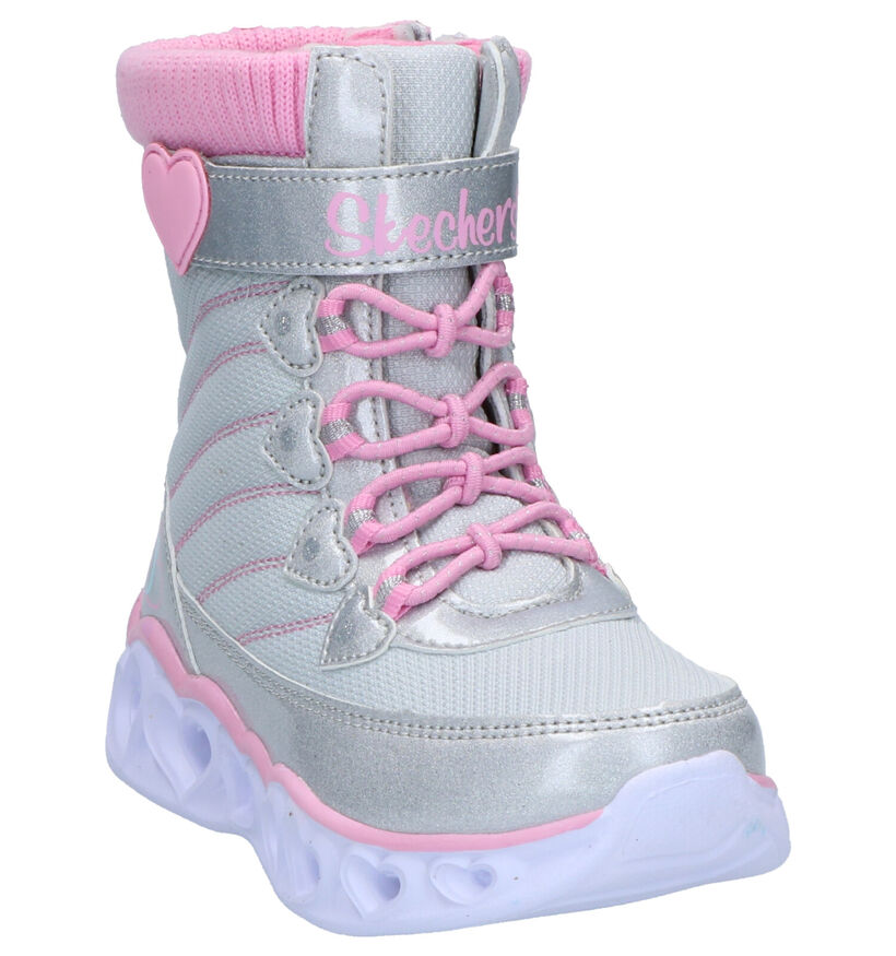 Skechers Heartlights Grijze Snowboots in stof (263424)