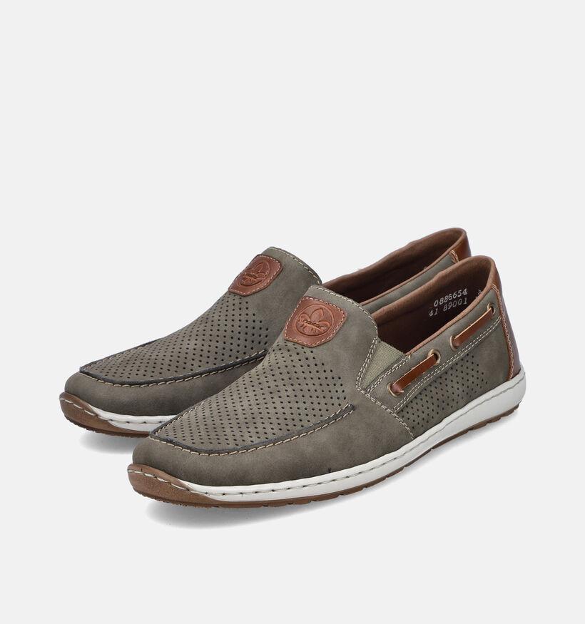 Rieker Chaussures à enfiler en Vert kaki pour hommes (354806)