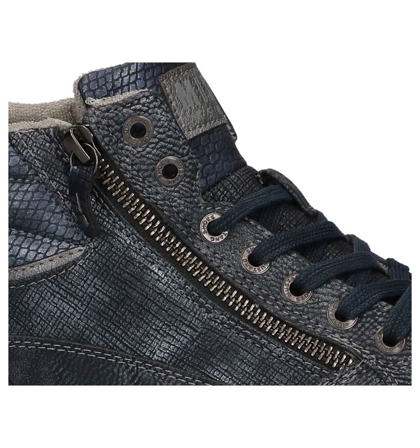 Blauwe Sneakers Mustang in leer (223080)