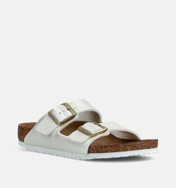 Birkenstock Arizona Slippers Patent White/Electric Metallic Gold/Electric Metallic Copper Birko-Flor/Sparkling Light Silver
