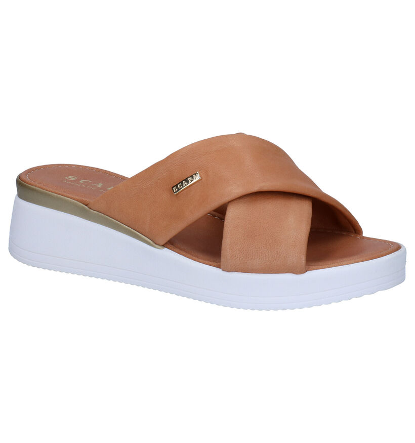 Scapa Cognac Slippers in leer (291356)