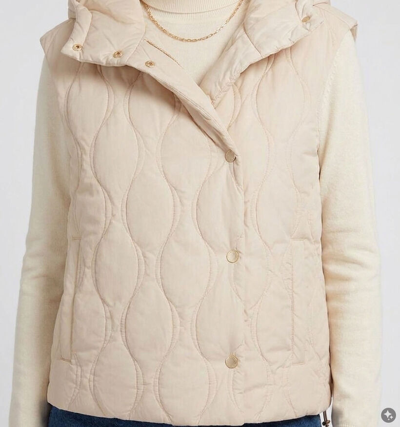 Guess Beige Gewatteerd Bodywarmer met Kap voor dames (375886)