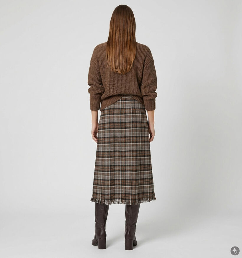 Orfeo Whitney Bruine Geruite Rok voor dames (381653)