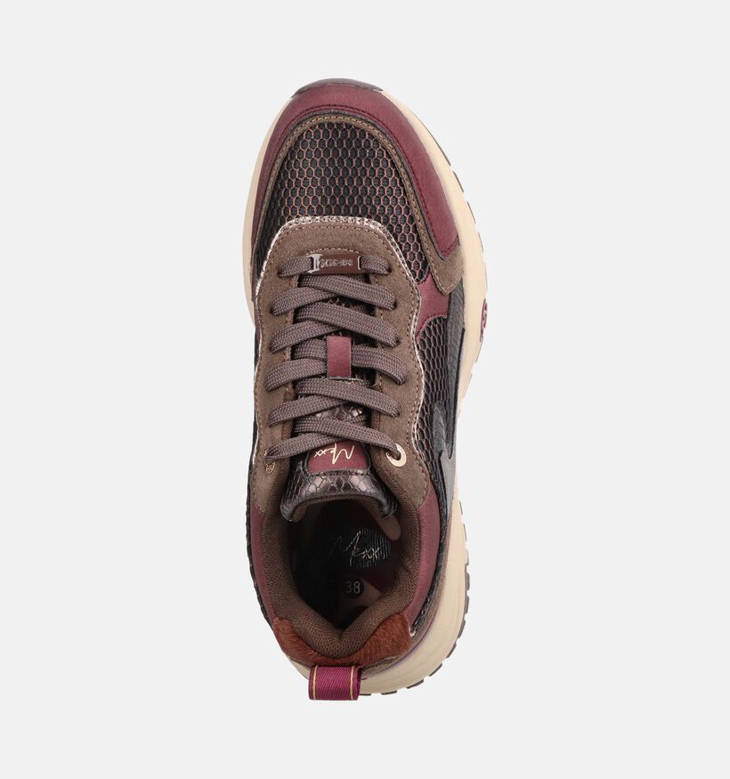 Mexx Palma Ora Baskets en Bordeaux/Brun pour femmes (378560) - pour semelles orthop&eacute;diques