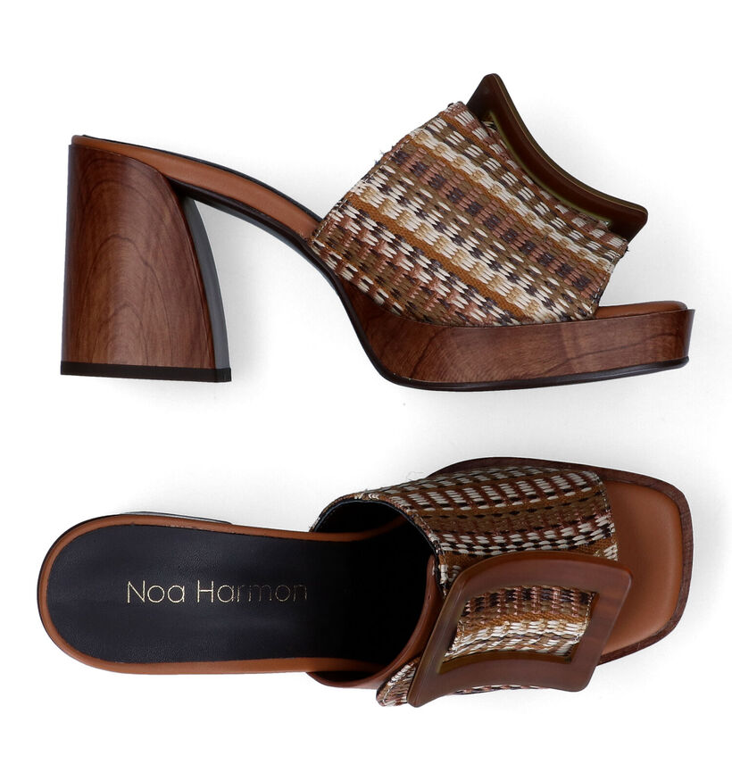 Noa Harmon Nu-pieds à talons en Cognac en simili cuir (309729)