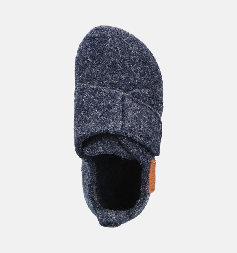 Bisgaard Casual Wool Blauwe Pantoffels voor jongens, meisjes (364806)