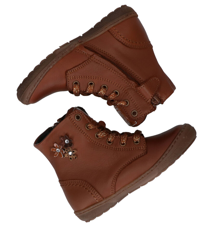 Little David Zasha Bottines en Cognac en cuir (283450)