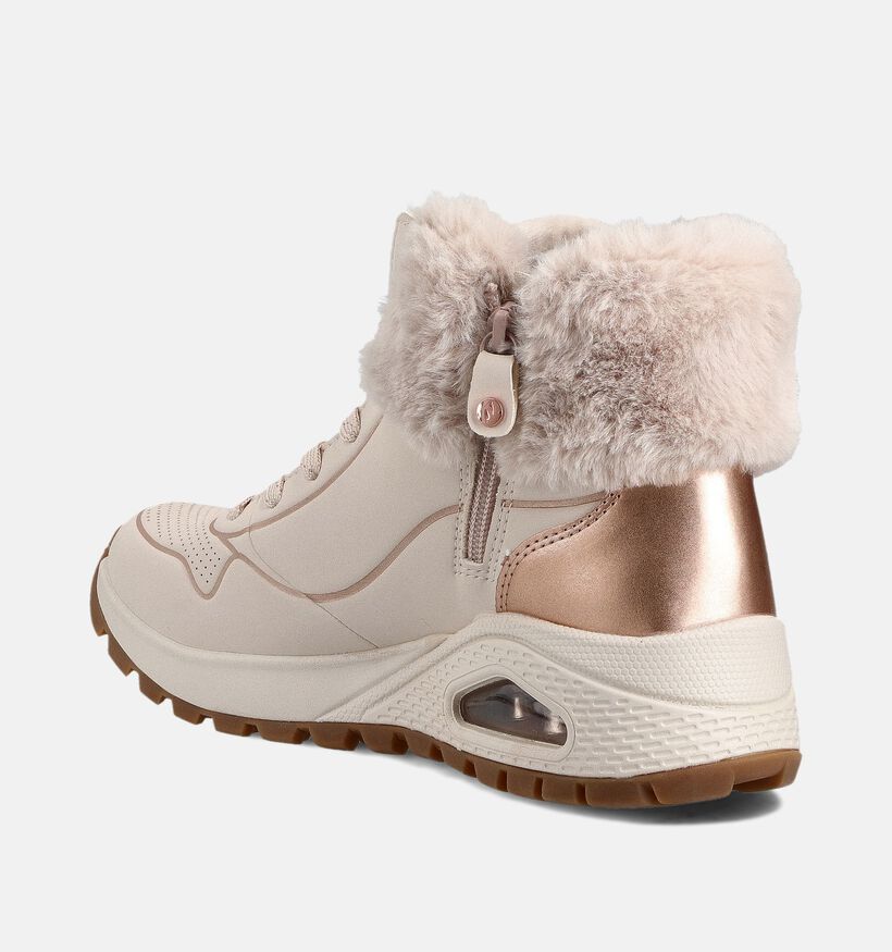 Skechers Uno Rugged Fall Shimmer Witte/Roze Boots met Veter voor dames (377984) - geschikt voor steunzolen