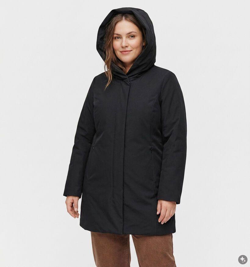 Vero Moda Curve Softshell Dona Zwarte Lange Jas voor dames (378123)