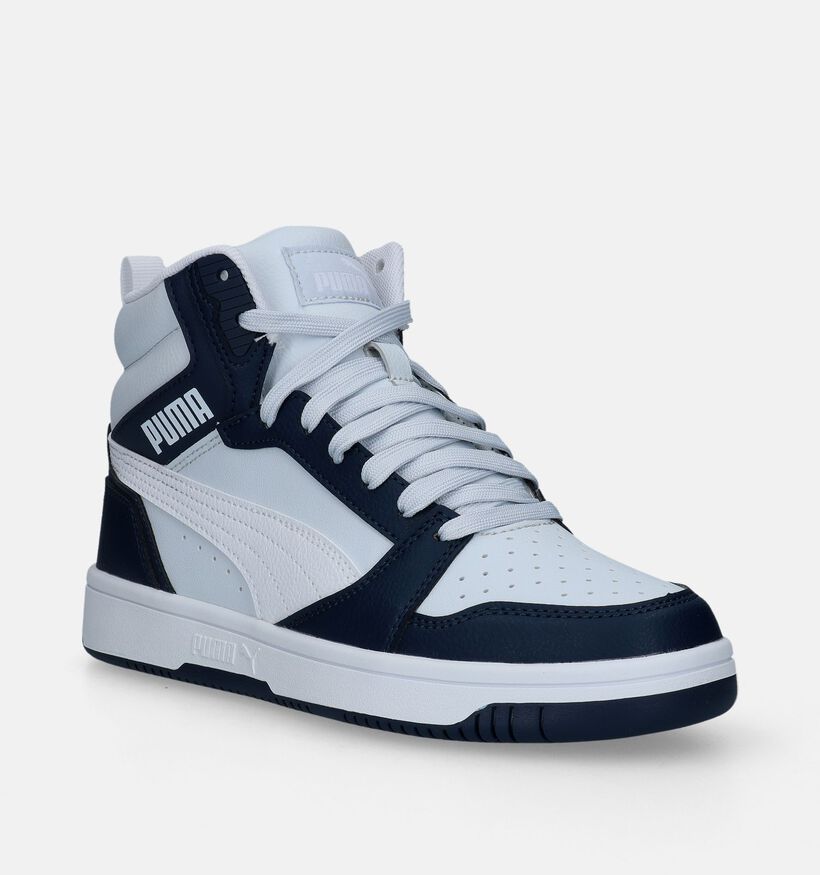 Puma Rebound v6 Baskets en Bleu pour filles, garçons (342853) - pour semelles orthopédiques
