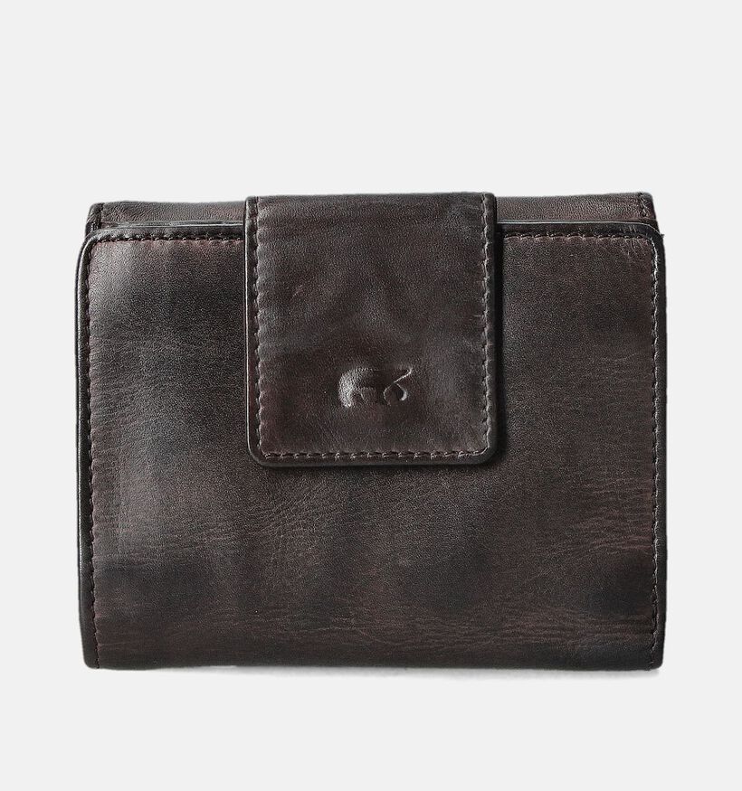 Bear Design Porte-monnaie &agrave; rabat en Brun fonce pour femmes (382101)